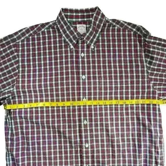 Brooks Brothers The Original Polo 346 Festive Plaid Cotton Collared Shirt - Picture 6 of 7